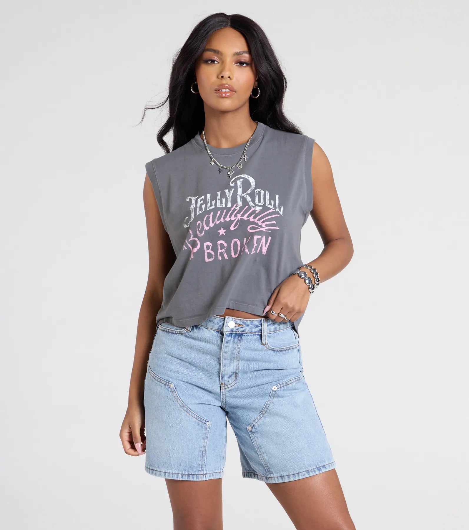 Jelly Roll Graphic Tank Top print tank top