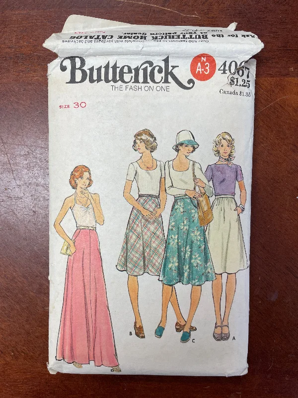 1970's Butterick 4067 Sewing Pattern - Skirt denim skirt stylish