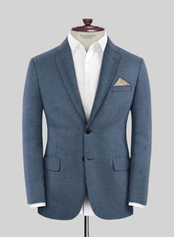 Lanificio Zegna Trofeo Prussian Blue Wool Jacket Striped Jacket Polka Dot Jacket Floral Jacket