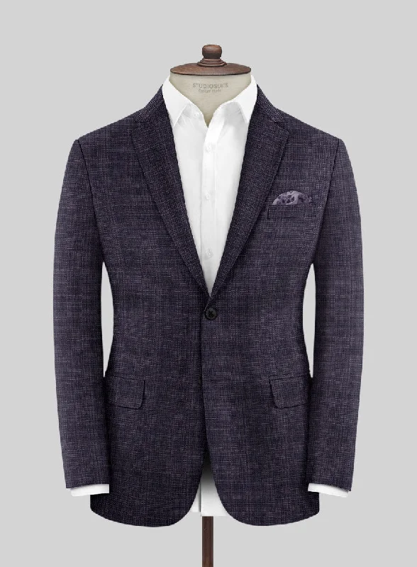 Reda Stibal Purple Checks Wool Jacket Nylon Jacket Polyester Jacket Spandex Jacket