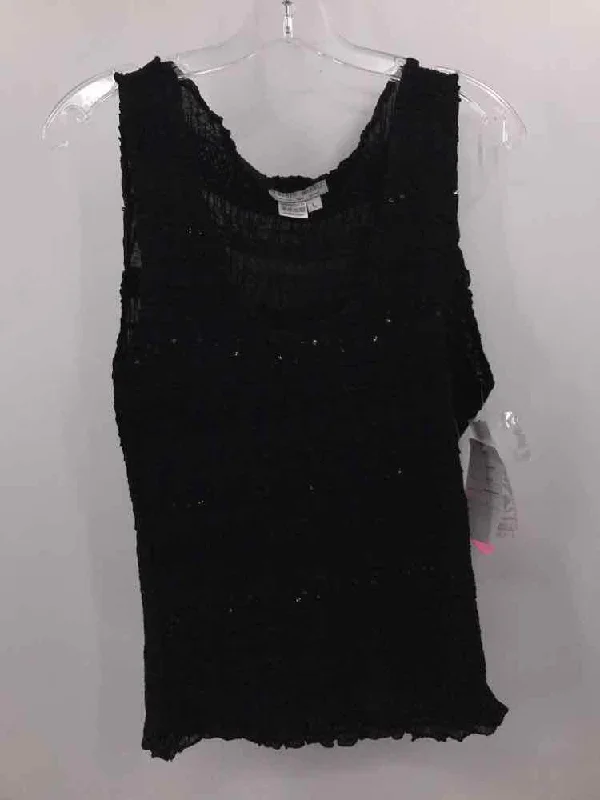 Pre-Owned Alberto Makali Black Size Large Sequin Tank Top loose fit tank