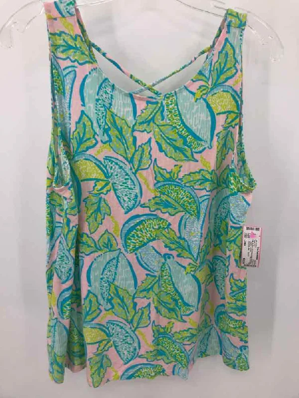 Pre-Owned Lilly Pulitzer Pink Size Large Tank Top bright tank top