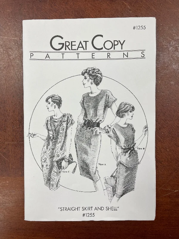 1980s Great Copy Patterns 1255 Pattern - Straight Skirt and Shell FACTORY FOLDED silk skirt luxurious