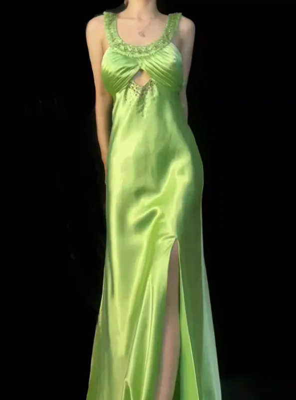 Elegant Green Vintage Beading Long Prom Dress Formal Party Dress,DP1838 Tunics Modern contemporary