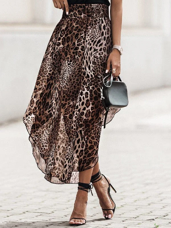 Wild Leopard Print Skirt breathable skirt fabric