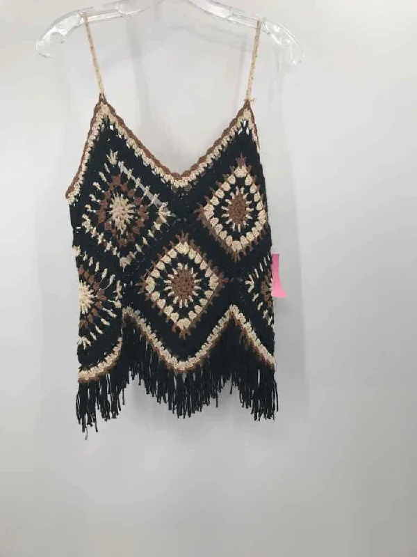 Pre-Owned Elan Black Size Large Knit Tank Top flowy tank top