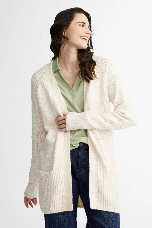 Cardigan en tricot en polyester recyclé - Femme Front Pockets Side Pockets Patch Pockets