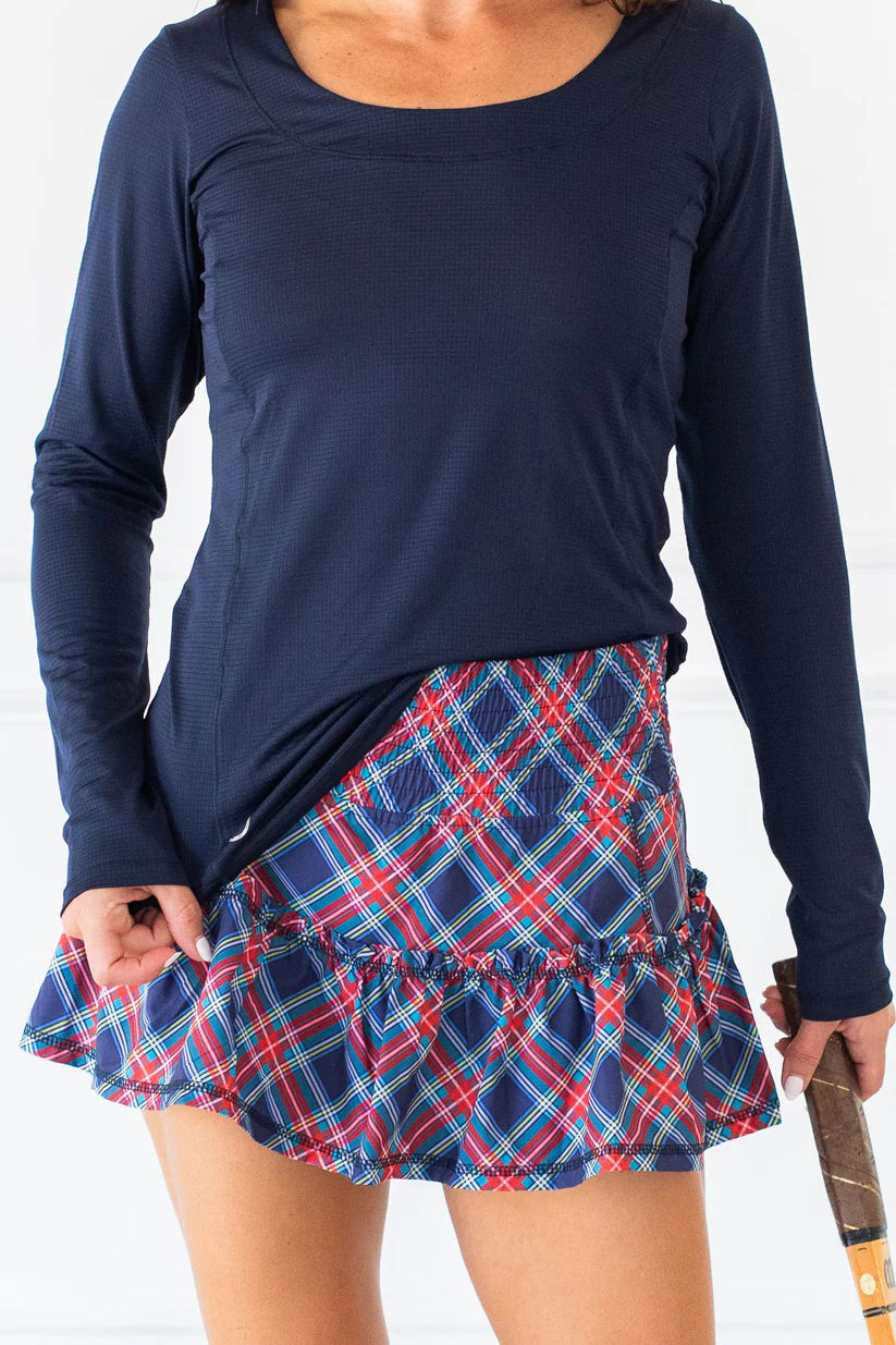 Bubble Women's Lawley Skirt Print - Holiday Plaid 24 athletic skirt fit