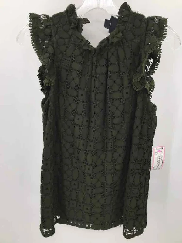 Pre-Owned Anthropologie Green Size 0 Lace Readers Tank Top mesh tank top