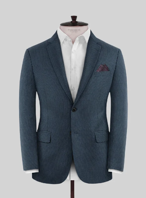 Lanificio Zegna Trofeo Dexi Regal Blue Stripe Wool Jacket Chenille Fabric Brocade Fabric Lace Fabric