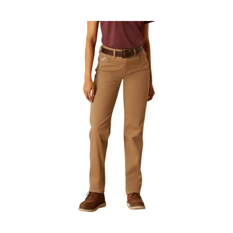 Ariat Women's Rebar PR Made Tough Straight Pant - Field Khaki Formal Linen Trousers