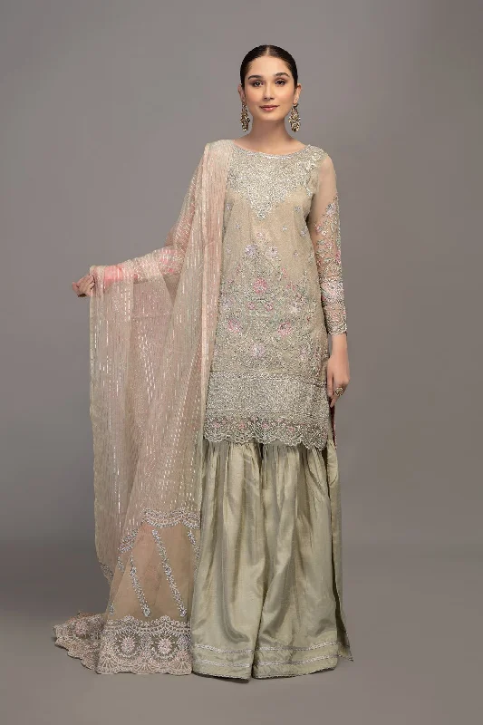 Embellished Green Sharara Kameez Pakistani Party Dresses Off-the-shoulder Bohemian Festive