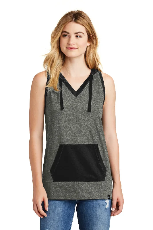 New Era Womens Heritage Hooded Tank Top - Black Twist/Black - Closeout metallic tank top