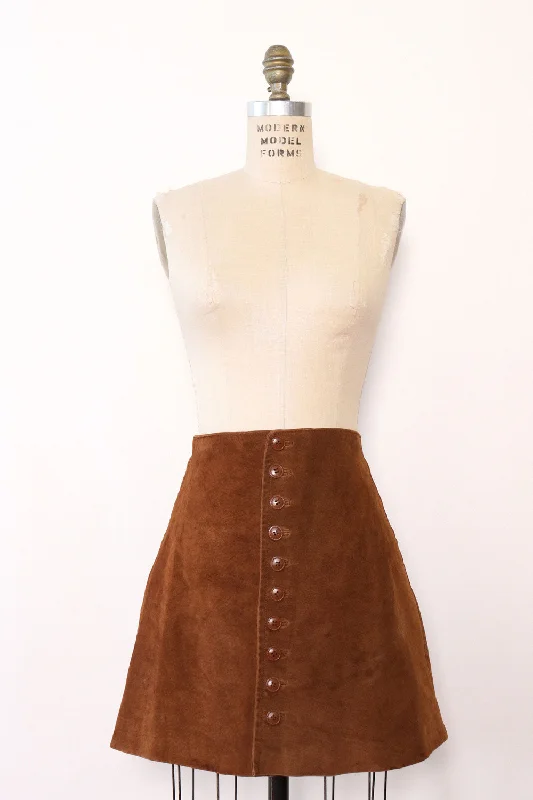 Cinnamon Suede Mini Skirt S slim fit skirt