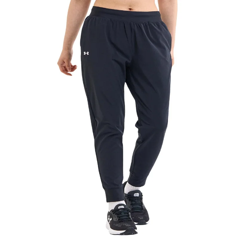 Women's Under Armour Rival High-Rise Woven Pants Chic Black Leggings