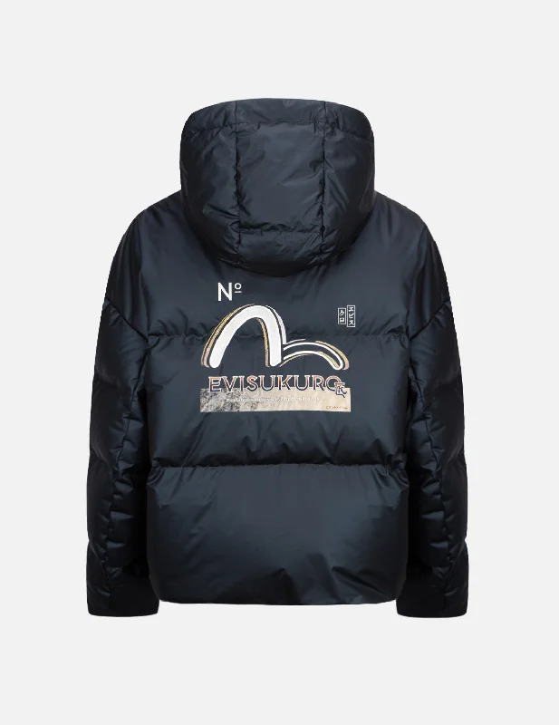 Brocade-pattern Seagull Embroidered Puffer Down Jacket Knit Jacket Woven Jacket Fleece Jacket