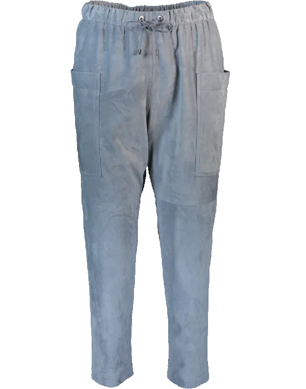 Suede Jogger Pant Slim-Fit Khaki Pants
