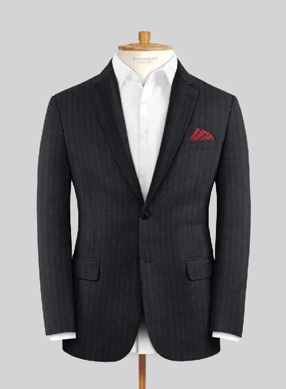 Lanificio Zegna Traveller Jaspal Blue Stripe Wool Jacket A-Line Jacket Boat Neck Shawl Collar