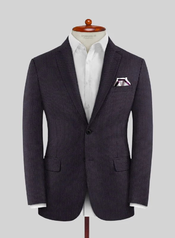 Lanificio Zegna Trofeo Allamo Purple Stripe Wool Jacket Satin Fabric Silk Fabric Chiffon Fabric