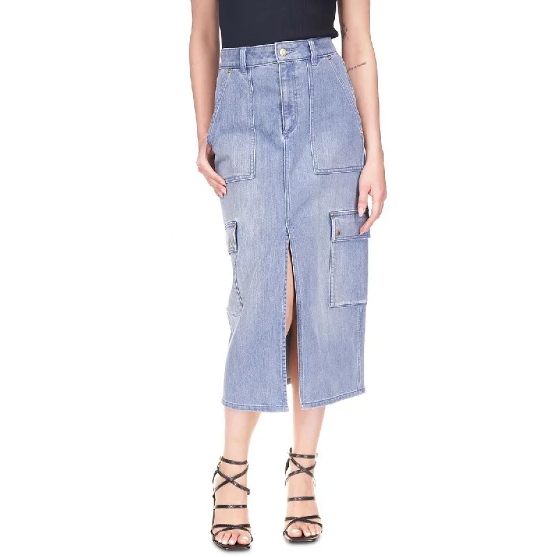 MICHAEL Michael Kors Womens Pocket Denim Cargo Skirt leather skirt sleek