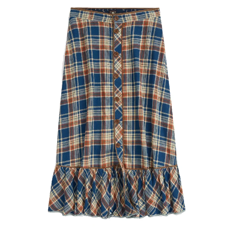 RRL by Ralph Lauren Womens Indigo Plaid Cotton-Linen Skirt Indigo/Multi velvet skirt plush