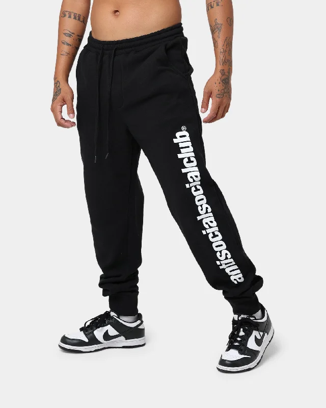 Anti Social Social Club Official Sweat Pants Black Comfortable Wide-Leg Pants