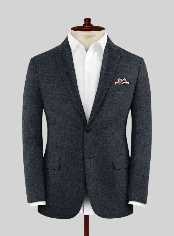 Reda Flexo Regal Blue Wool Jacket Herringbone Jacket Checkered Jacket Solid Jacket