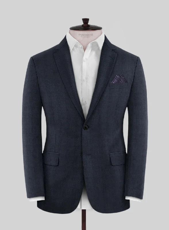 Lanificio Zegna Traveller Tirno Blue Checks Wool Jacket Bomber Jacket Anorak Windbreaker