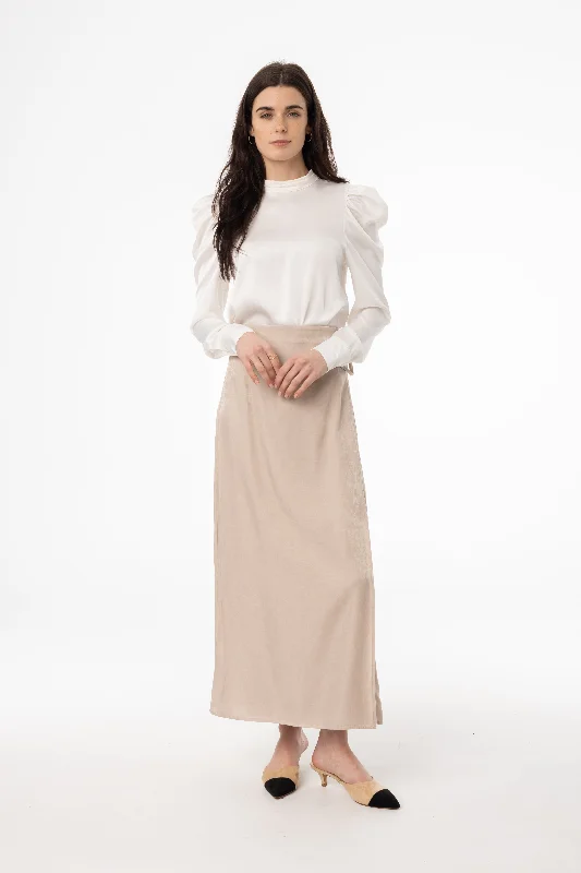 Tan Wrap Skirt denim skirt classic