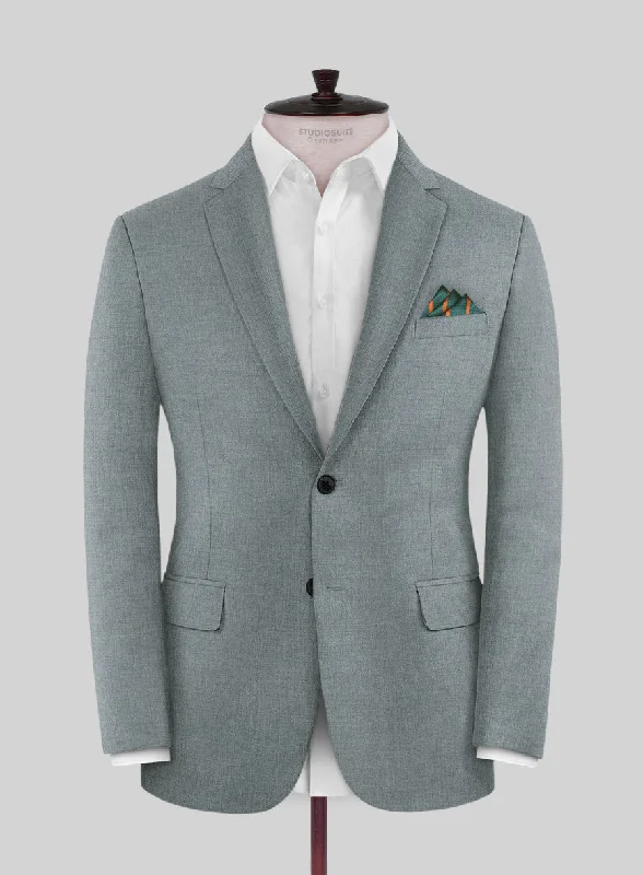 Reda Flexo Gray Blue Wool Jacket Toggled Jacket Drawstring Jacket Belted Jacket
