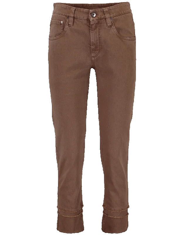 Frayed Cuff Boyfriend Pant Fashionable Sporty Pants
