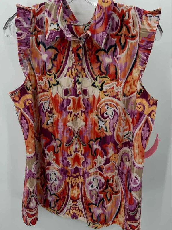 Pre-Owned Chico's Purple Size Large Printed Tank Top long tank top