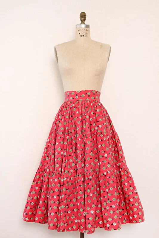 Raspberry Cotton Full Circle Skirt M chiffon skirt airy