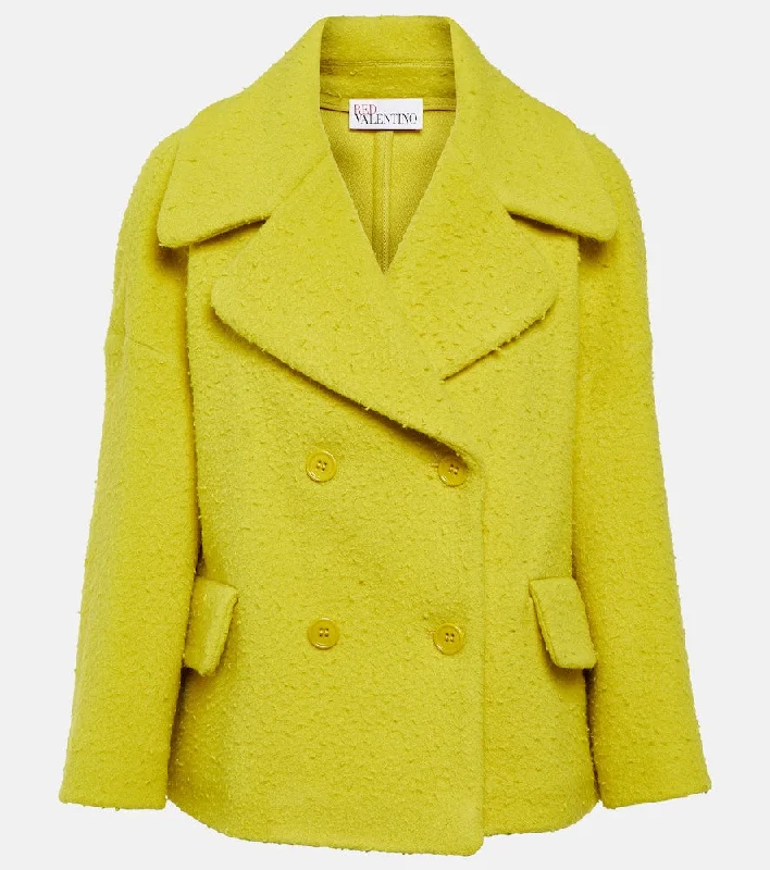 REDValentino Double-breasted wool jacket Satin Jacket Silk Jacket Chiffon Jacket