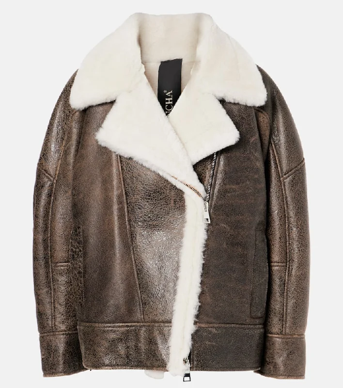 Blancha Oversized shearling jacket Mesh Jacket Canvas Jacket Denim Jacket
