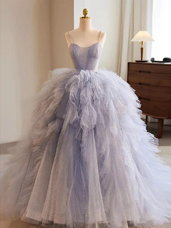 Elegant A-Line Spaghetti Straps Tulle Long Prom Dress Formal Party Dress,DP1434 Tunics Favorite customer