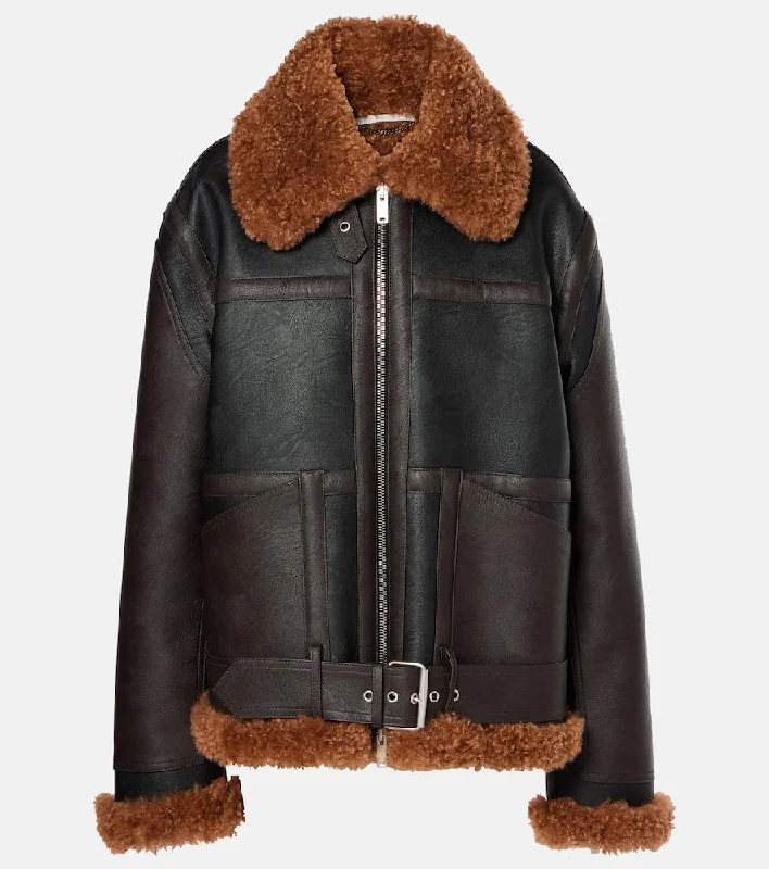 Stella McCartney Faux shearling-trimmed biker jacket Anorak Shell Jacket Lightweight Jacket Stella McCartney Faux shearling-trimmed biker jacket Anorak Shell Jacket Lightweight Jacket