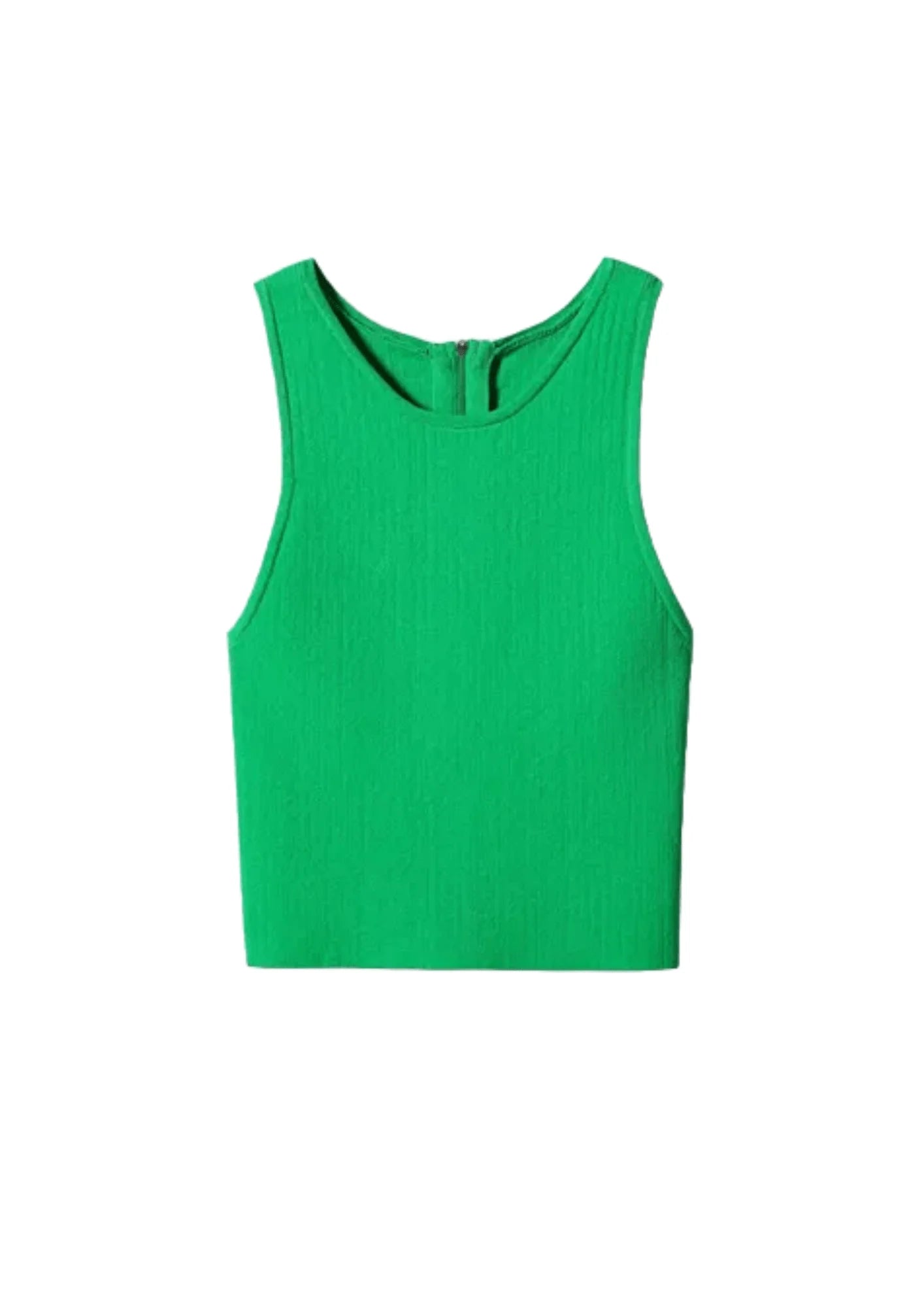 GREEN TANK TOP fitted tank top