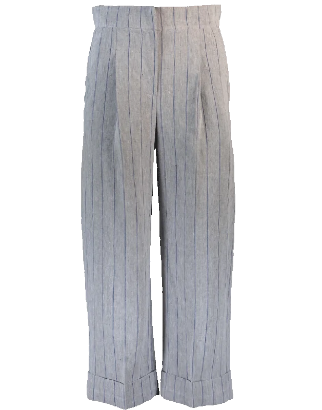 Wide Leg Pinstripe Pant Modern Stretch Trousers