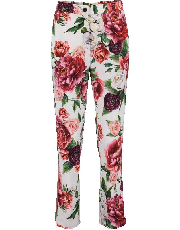 Printed Tux Pant Comfortable Pleated Pants