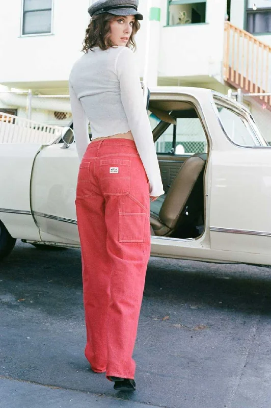 Essex Painter Pant - Mars Red Comfortable Pleated Pants