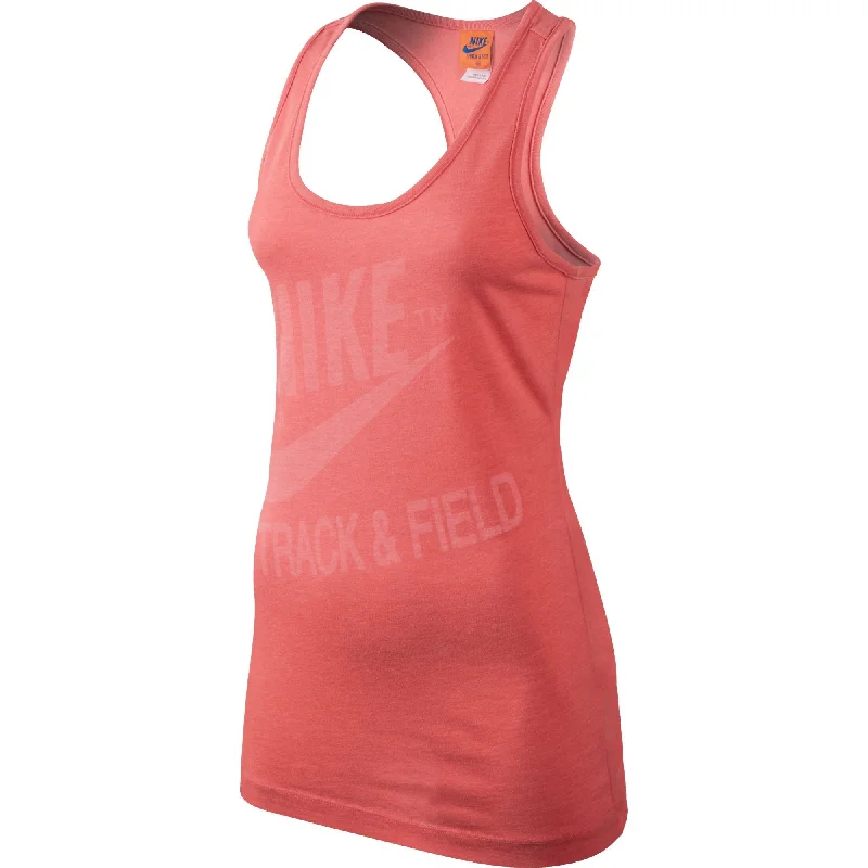 Nike RU NTF Women's Running Tank Top Orange open back tank