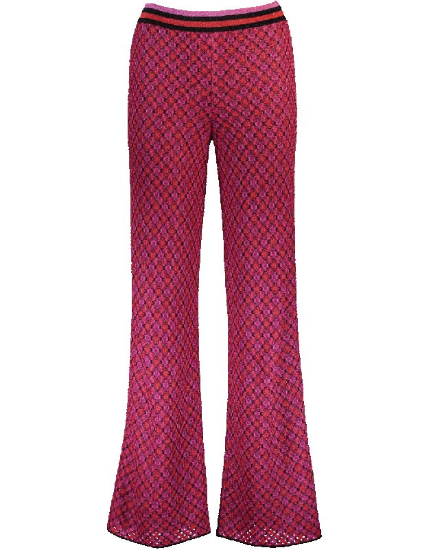 Pizzo Rombo Pant Elegant High-Waist Pants