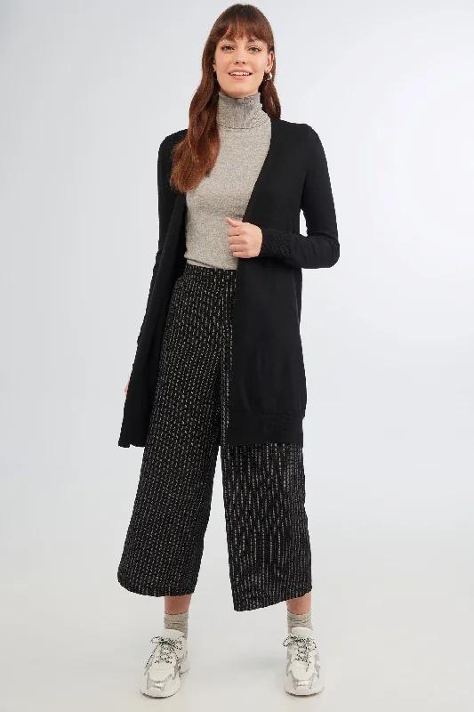 Cardigan long en tricot - Femme Houndstooth Herringbone Solid