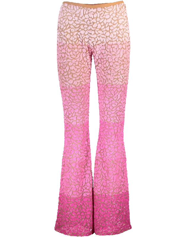 Ombre Paillette Flare Pant Formal Slim Pants