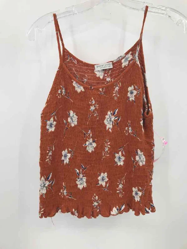 Pre-Owned Paper Crane Brown Size Large Tank Top tie dye tank