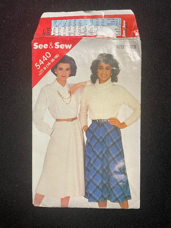 1985 See & Sew 5440 Sewing Pattern - Skirt FACTORY FOLDED leather skirt modern