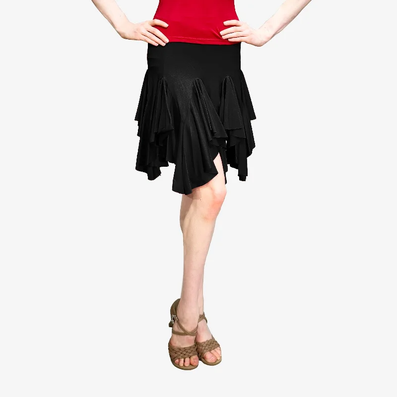 Reverse Turn Ballroom Skirt - D382 leather skirt durable