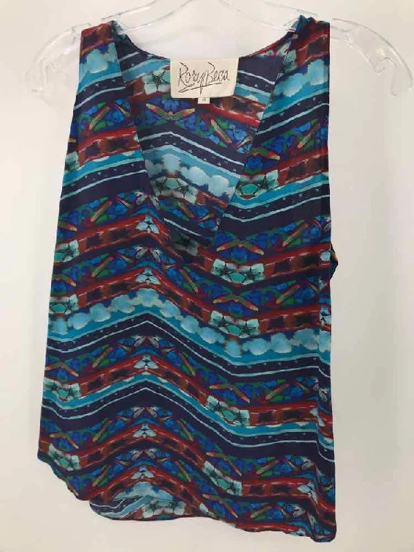 Pre-Owned Rory Beca Purple Size XS Printed Tank Top lemon yellow tank
