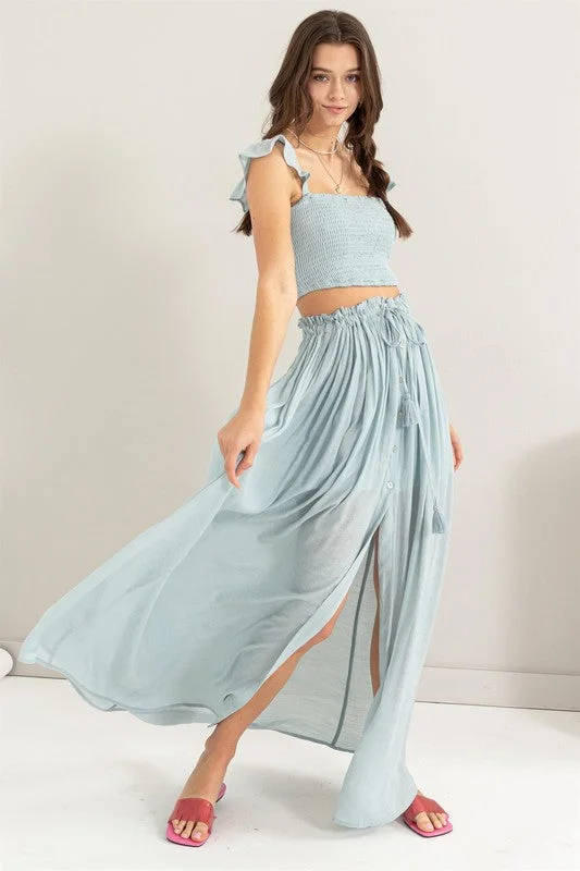 Flowy Bliss Maxi Skirt wool skirt thick